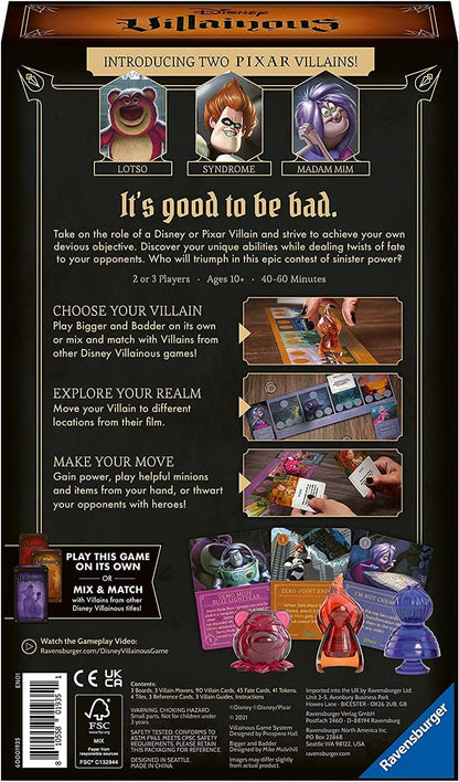 Ravensburger Disney Villainous Bigger and Badder Family Strategy Board Game for Adults & Kids Age 10 Years Up - Can Be Played as a Stand-Alone or Expansion Single