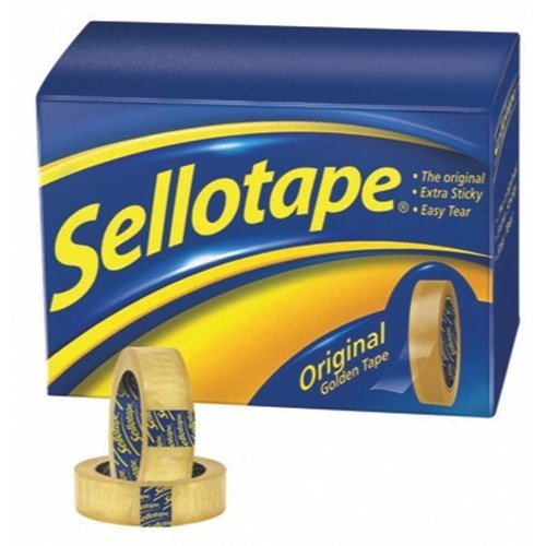 Sellotape Original Golden Non-Static Easy-Tear Large Tape Roll 18mm x 66m (Pack of 16