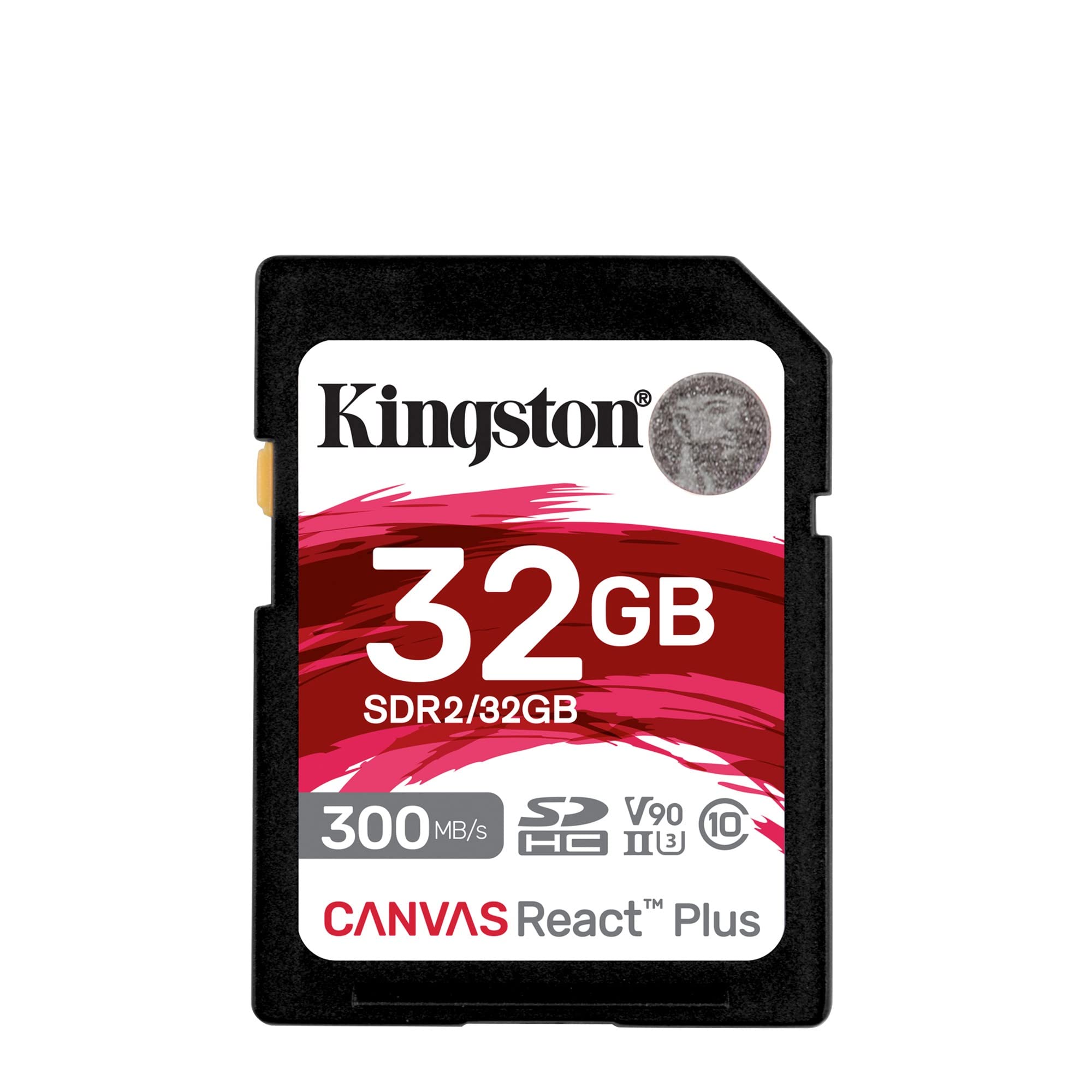 Kingston Canvas React Plus 32GB SDHC Speicherkarte UHS-II 300R/260W U3 V90 for Full HD/4K/8K - SDR2/
