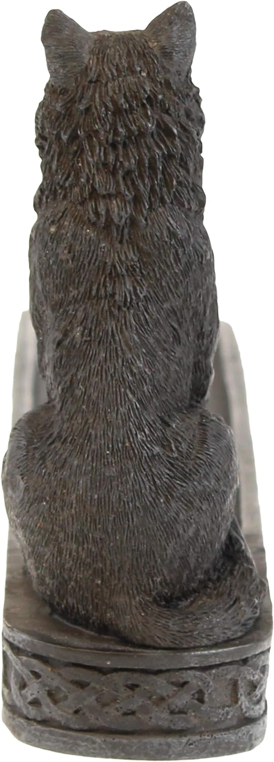 Catching The Scent Obsidian Wolf Incense Burner 25Cm