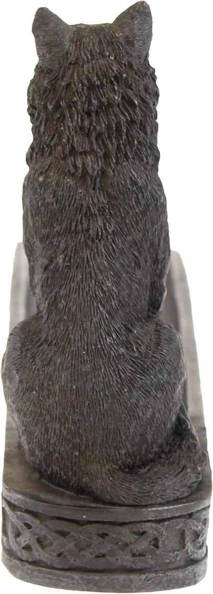 Catching The Scent Obsidian Wolf Incense Burner 25Cm