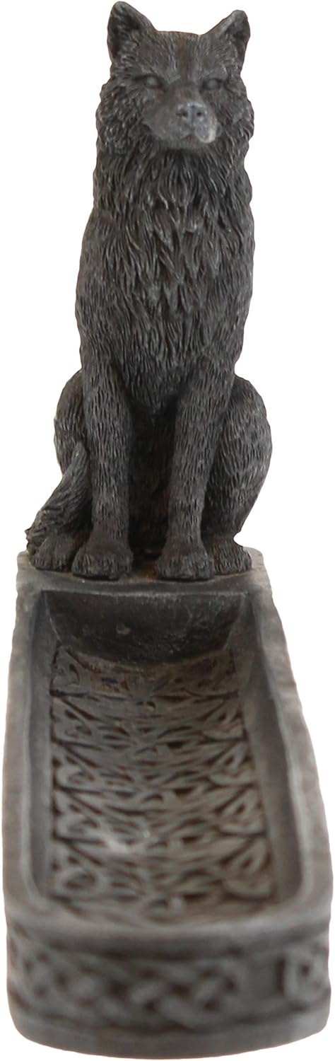 Catching The Scent Obsidian Wolf Incense Burner 25Cm