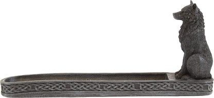 Catching The Scent Obsidian Wolf Incense Burner 25Cm