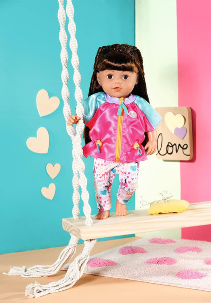 BABY Born Casual Outfit Pink 833605 - High-quality Clothing for 43cm Dolls For Toddlers - Includes Jacket, Trousers & Clothing Hanger - Suitable from 3 Years