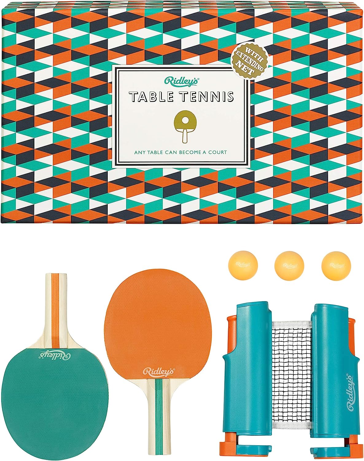 Ridley's | Table Tennis Set | With Extending Net | Great Gift Idea