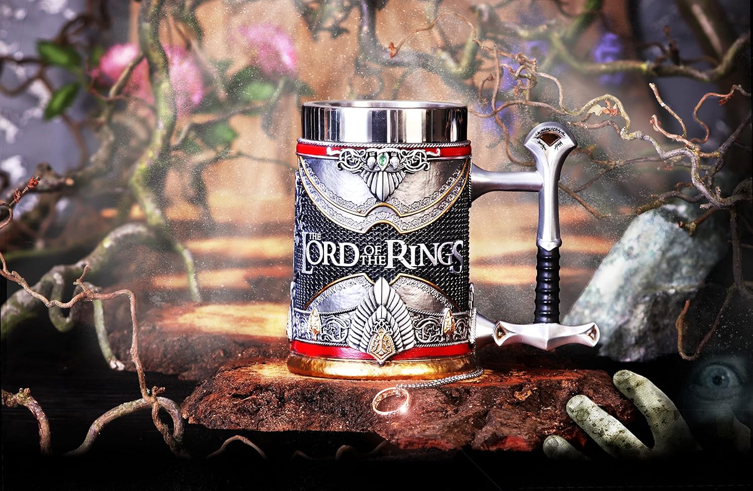 Nemesis Now Officially Licensed Lord of The Rings Aragorn Tankard, Silver, 15.5cm