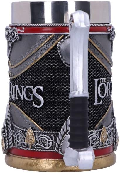 Nemesis Now Officially Licensed Lord of The Rings Aragorn Tankard, Silver, 15.5cm