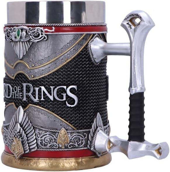 Nemesis Now Officially Licensed Lord of The Rings Aragorn Tankard, Silver, 15.5cm