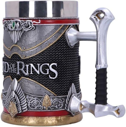 Nemesis Now Officially Licensed Lord of The Rings Aragorn Tankard, Silver, 15.5cm