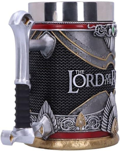 Nemesis Now Officially Licensed Lord of The Rings Aragorn Tankard, Silver, 15.5cm