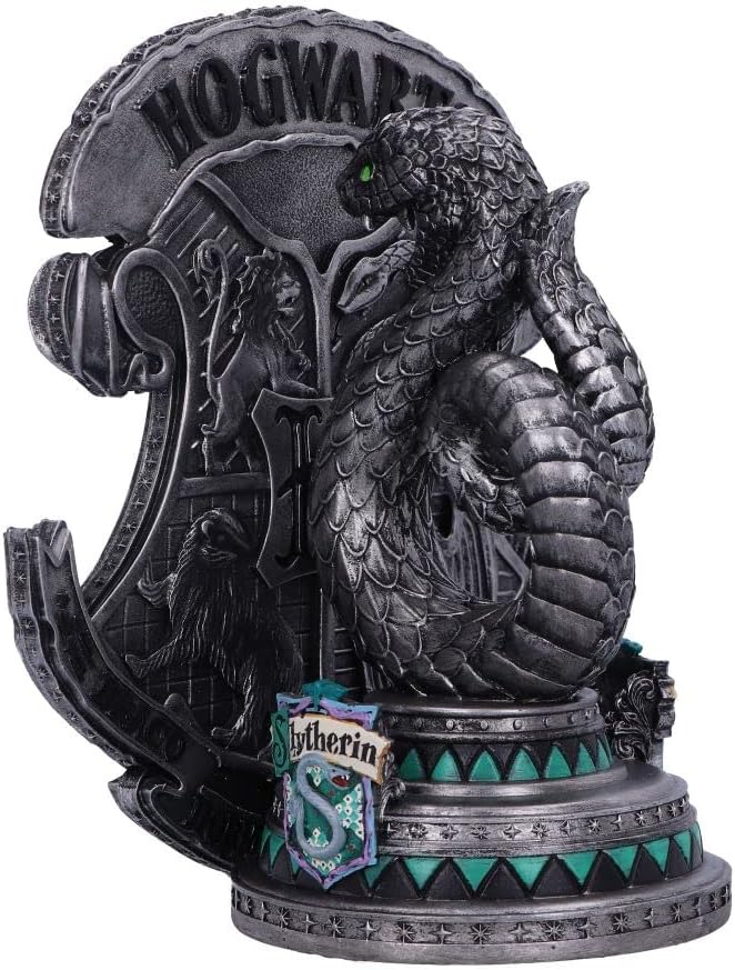 Nemesis Now Officially Licensed Harry Potter Slytherin Bookend 20cm, Resin, Silver