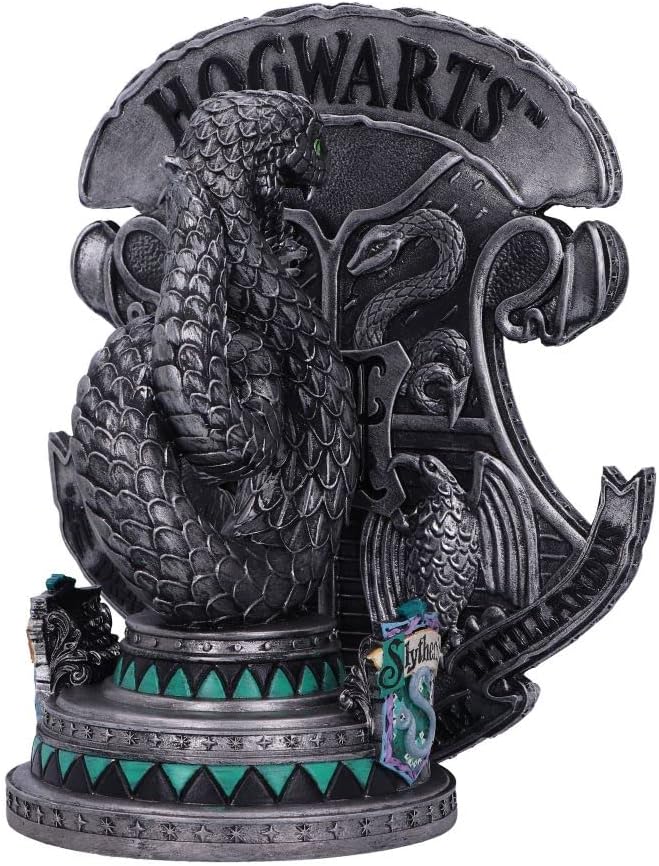 Nemesis Now Officially Licensed Harry Potter Slytherin Bookend 20cm, Resin, Silver