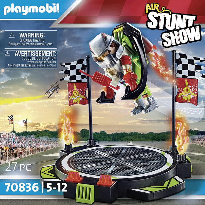 Playmobil Air Stunt Show 70836 Stuntman with Jet Pack, Includes Launch Platform, Plane Toy for 5+ Year Olds