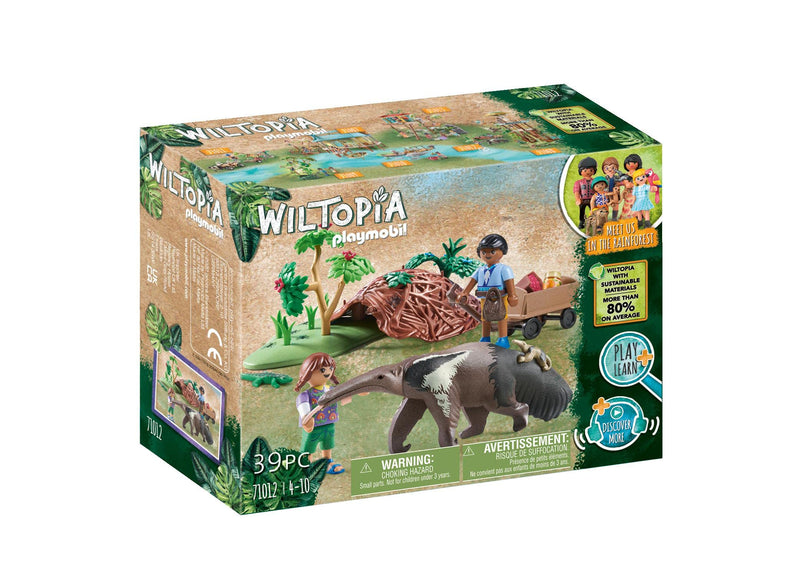 PLAYMOBIL Wiltopia 71012 Ameisenbärpflege mit Spielzeugtieren, Nachhaltiges Spielzeug für Kinder ab 4 Jahren, tbd