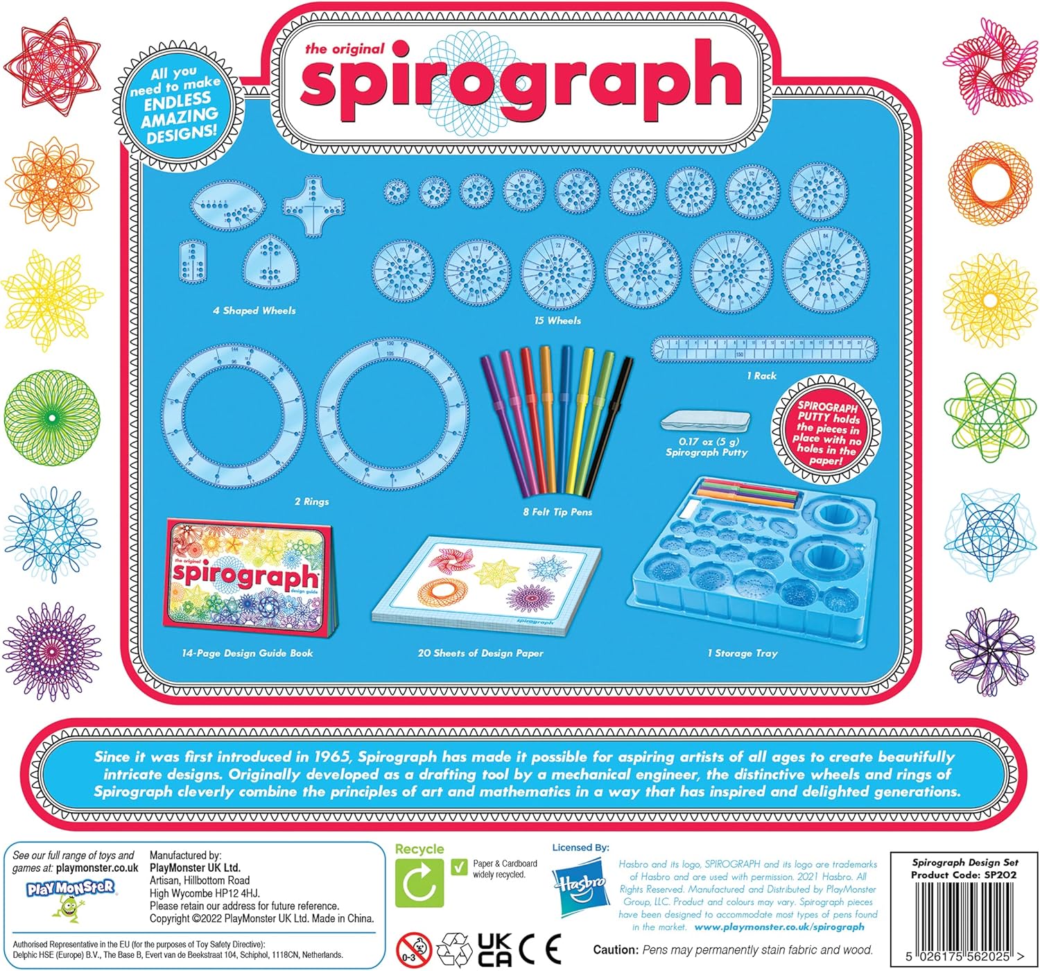 Spirograph Original, Multicolor, One Size (SP202) Original with Markers One Size Multicolor