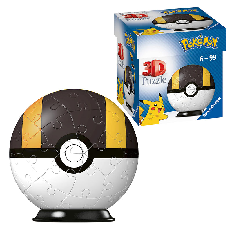Ravensburger Pokemon Ultra Ball - 3D Jigsaw Puzzle Ball for Kids Age 6 Years Up - 54 Pieces - No Glue Required - Pokeball, White