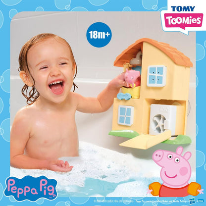 Toomies, Casita de Peppa Pig Juguete de Baño, Diferentes Estancias, Juegos de Formas, Ducha y Otras Sorpresas, 1 Figura Incluida y 3 Ventosas, niños +3 años, Bizak E73415