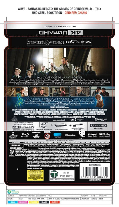 ANIMALI FANTASTICI E I CRIMINI DI GRINDELWALD Steelbook (4K Ultra HD + Blu-Ray