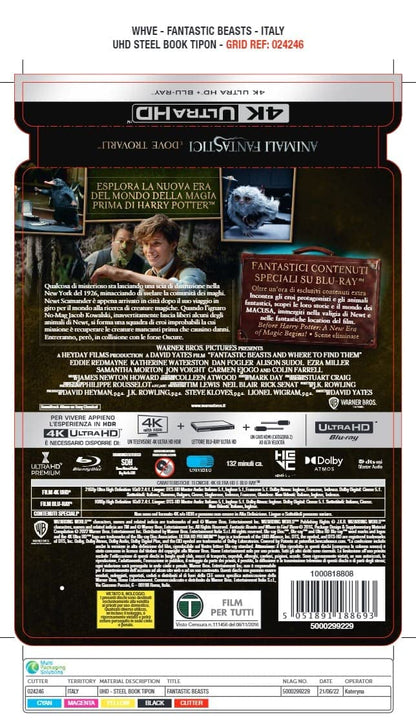 ANIMALI FANTASTICI E DOVE TROVARLI Steelbook (4K Ultra HD + Blu-Ray)