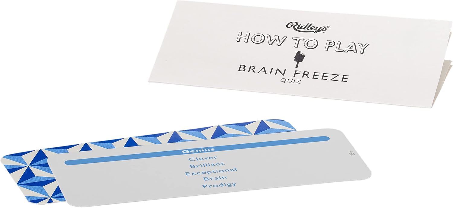 Ridley’s Brain Freeze Trivia Card Game – Trivia Games for Adults and Kids – 2+ Players – Includes 140 Unique Question Cards – Fun Quiz Cards That Make a Great Gift Trivia Brain Freeze
