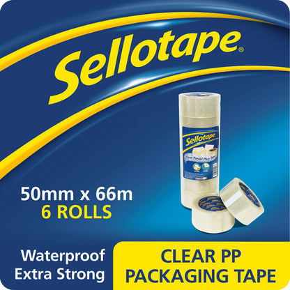 Sellotape Clear Parcel Packaging Tape 50mm x 66m (Pack of 6