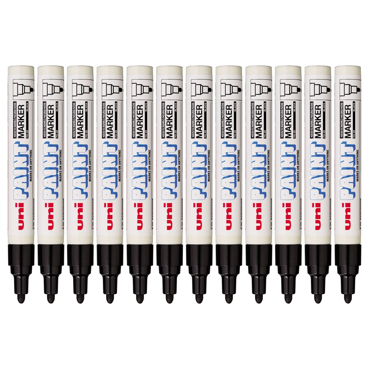Uni-Ball Uni Paint Marker Medium Bullet Tip Black PK12aa