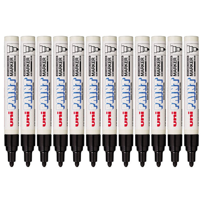 Uni-Ball Uni Paint Marker Medium Bullet Tip Black PK12aa