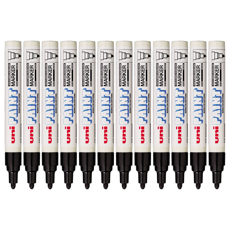 Uni-Ball Uni Paint Marker Medium Bullet Tip Black PK12aa