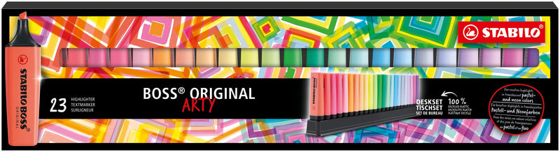 Highlighter - STABILO BOSS ORIGINAL - ARTY - Deskset of 23 - Assorted Colours