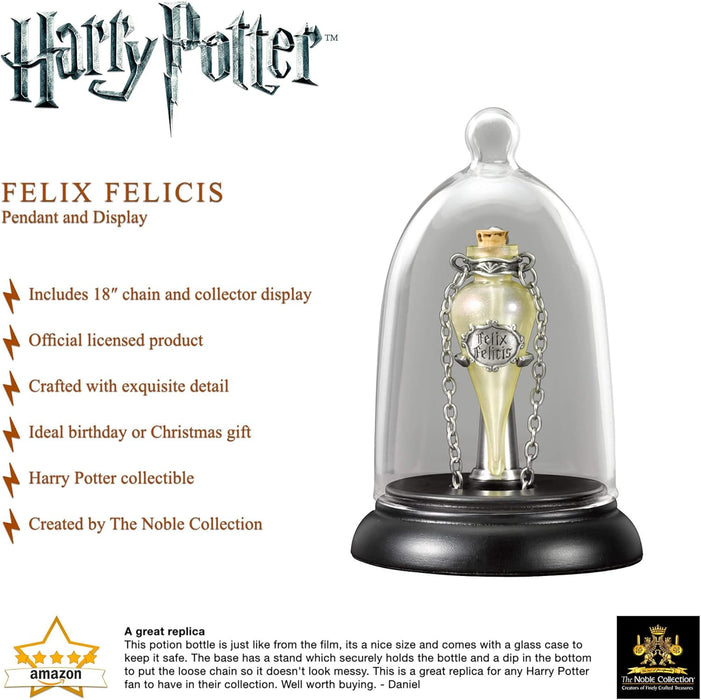 The Noble Collection Harry Potter Felix Felicis Pendant and Display - Includes 18in Chain & Collector Display - Officially Licensed Film Set Movie Replica Jewellery Gifts