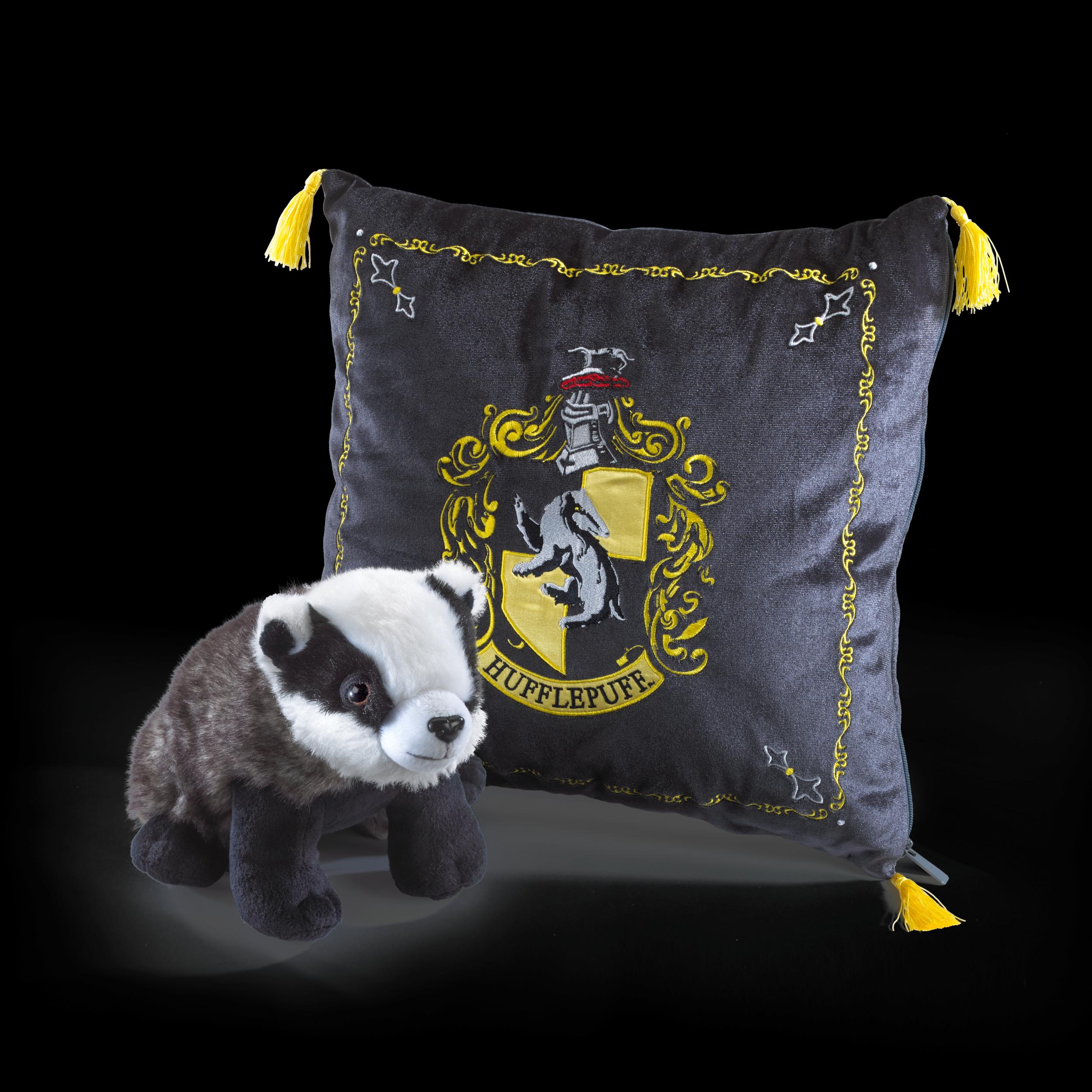 The Noble Collection Harry Potter Hufflepuff House Mascot Plush & Cushion - Officially Licensed 13in (34cm) Hufflepuff Badger Plush Toy Dolls Gifts
