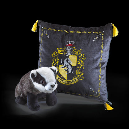 The Noble Collection Harry Potter Hufflepuff House Mascot Plush & Cushion - Officially Licensed 13in (34cm) Hufflepuff Badger Plush Toy Dolls Gifts