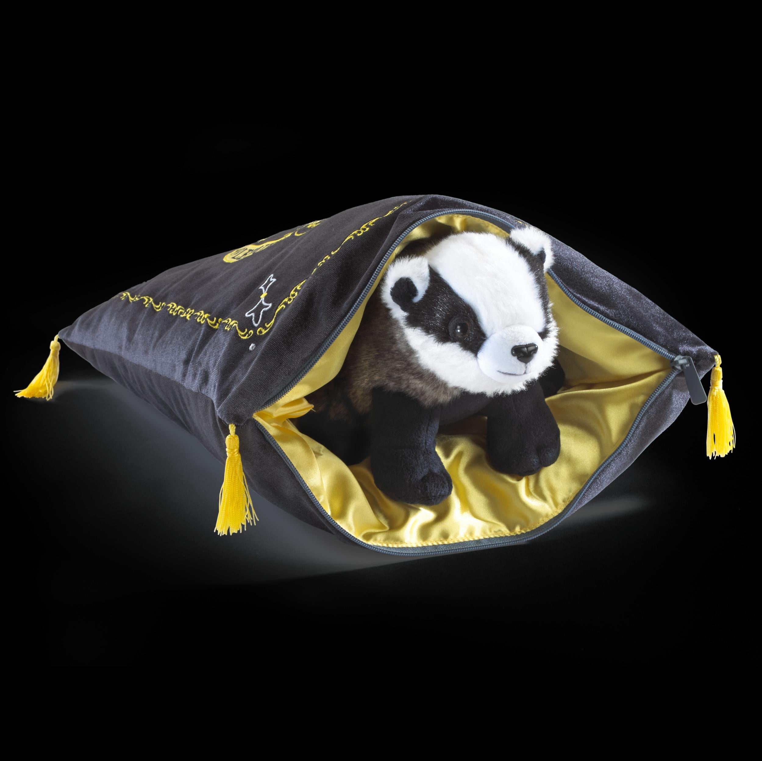 The Noble Collection Harry Potter Hufflepuff House Mascot Plush & Cushion - Officially Licensed 13in (34cm) Hufflepuff Badger Plush Toy Dolls Gifts