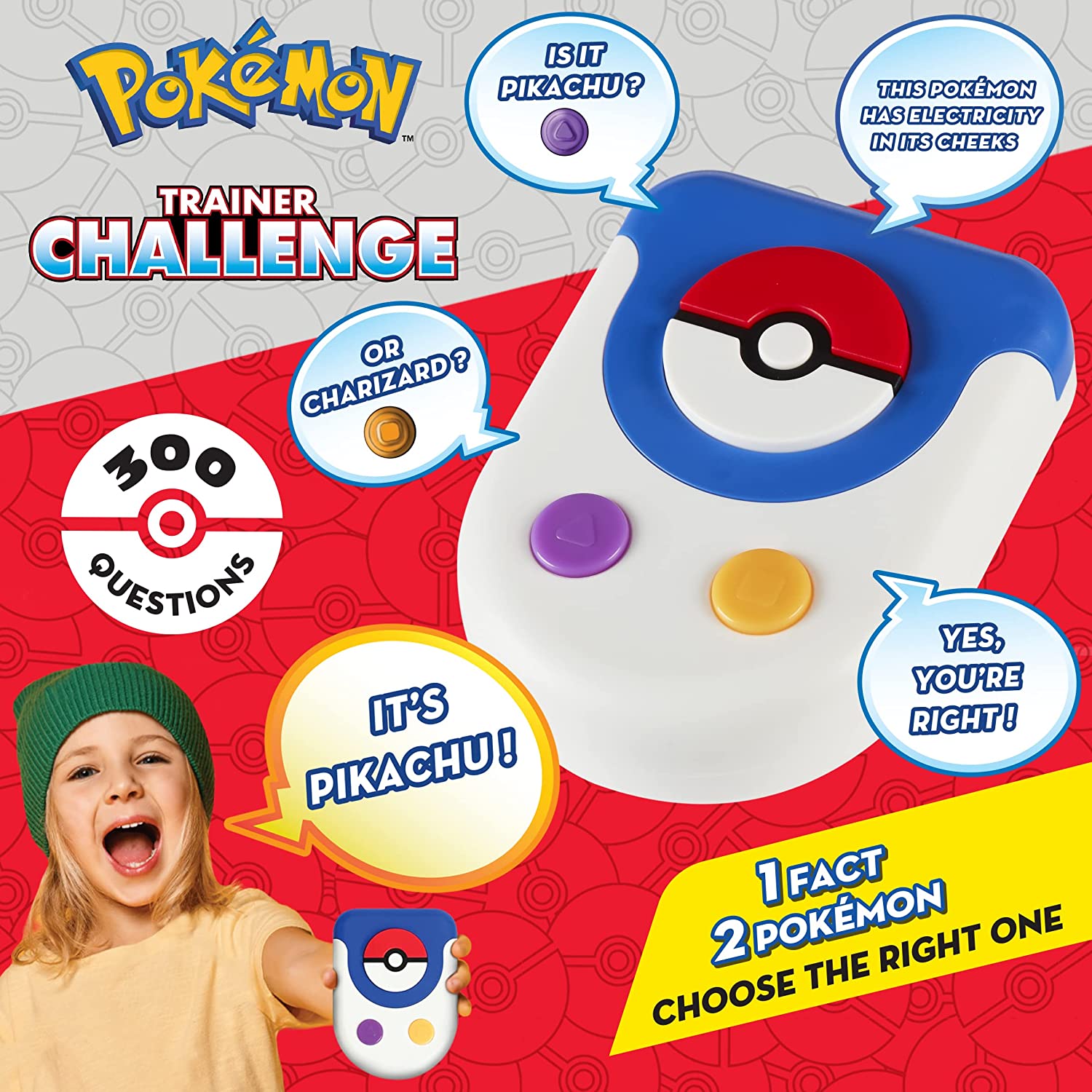Pokémon Trainer Challenge Game. Datos Divertidos 300 Preguntas. 75 Kanto a GALAR. Regalo Ideal para cumpleaños o Navidad. Más de 4 años, Multicolor, Medium (Zanzoon SAS 1122125