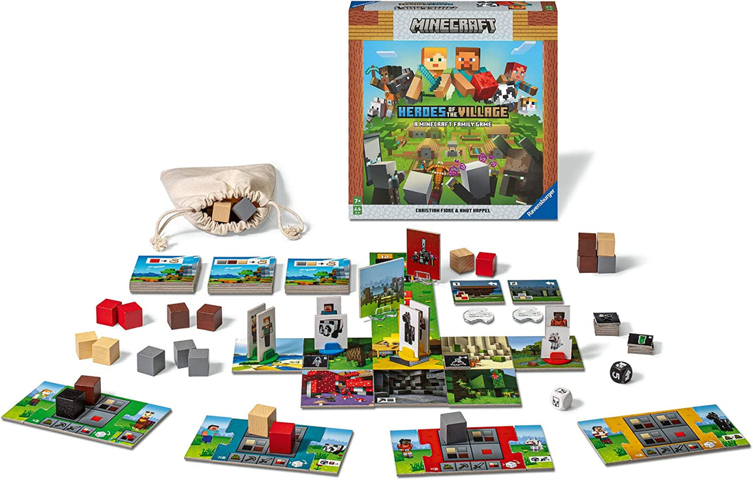 Ravensburger 20914 Minecraft Spiel Heroes of the Villag, Kooperatives Familienspiel für 2-4 Spieler, Minecraft Brettspiel ab 7 Jahren, Minecraft Geschenke