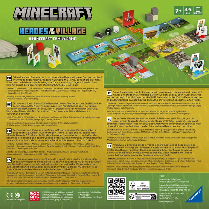 Ravensburger 20914 Minecraft Spiel Heroes of the Villag, Kooperatives Familienspiel für 2-4 Spieler, Minecraft Brettspiel ab 7 Jahren, Minecraft Geschenke