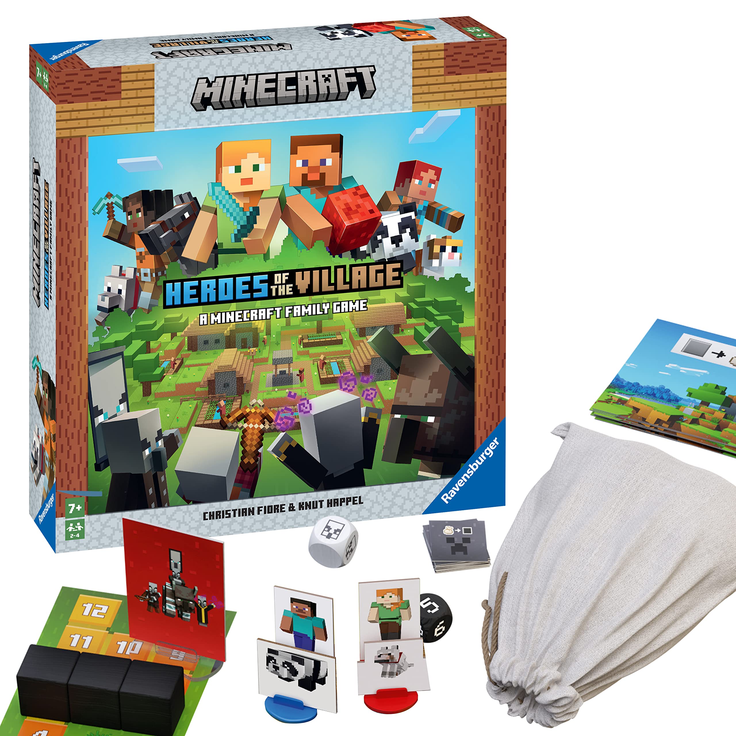 Ravensburger 20914 Minecraft Spiel Heroes of the Villag, Kooperatives Familienspiel für 2-4 Spieler, Minecraft Brettspiel ab 7 Jahren, Minecraft Geschenke