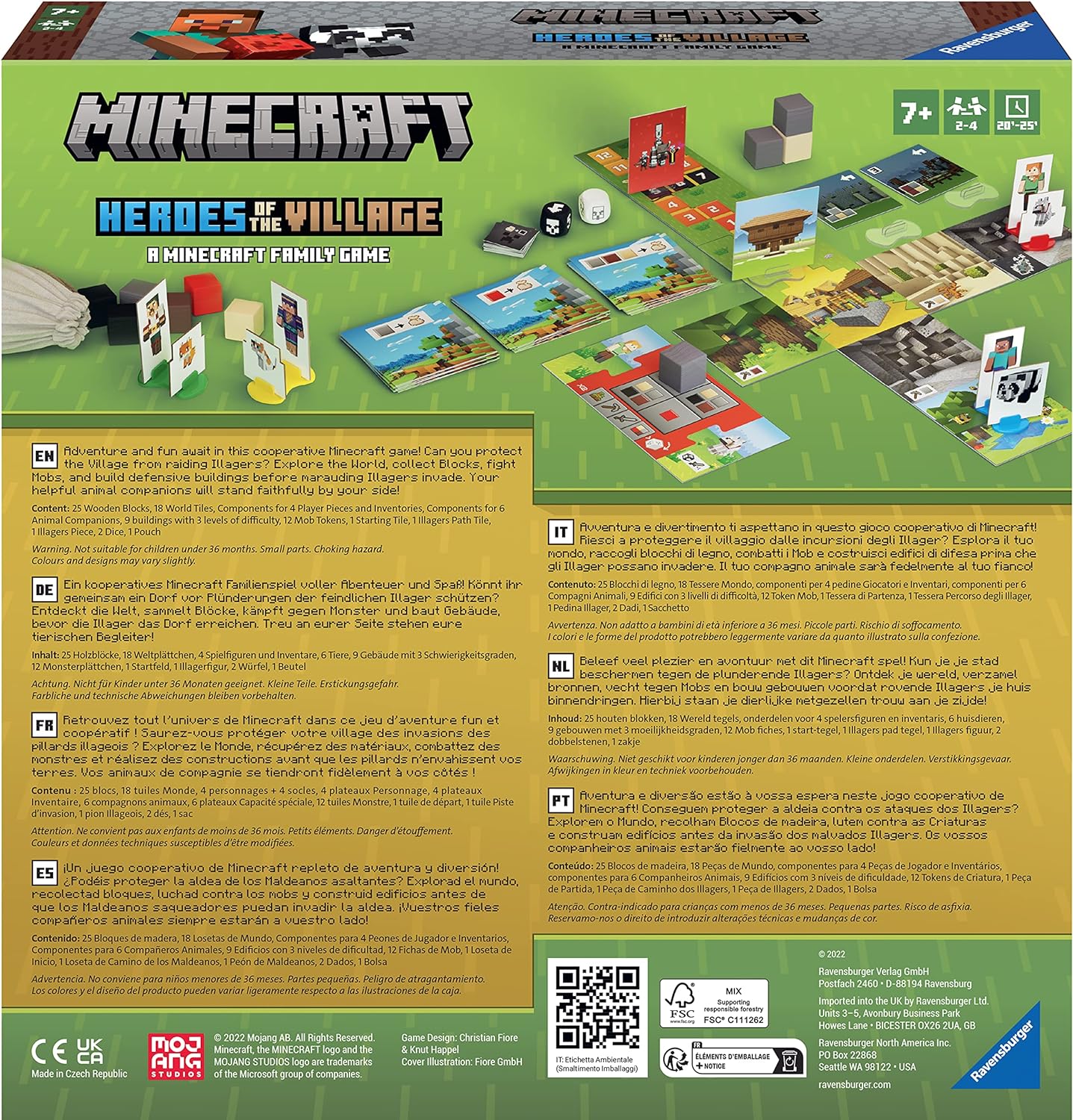 Ravensburger 20914 Minecraft Spiel Heroes of the Villag, Kooperatives Familienspiel für 2-4 Spieler, Minecraft Brettspiel ab 7 Jahren, Minecraft Geschenke