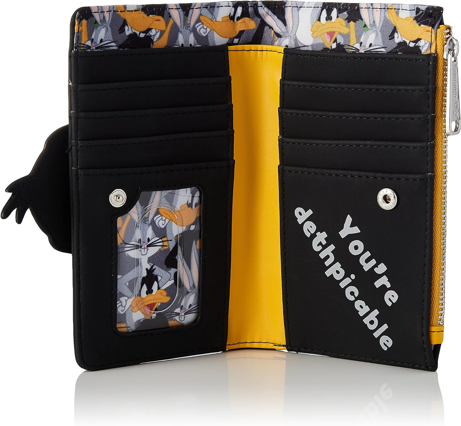 Loungefly x Looney Tunes Daffy Duck Cosplay Flap Wallet (Black, One Size