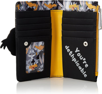 Loungefly x Looney Tunes Daffy Duck Cosplay Flap Wallet (Black, One Size