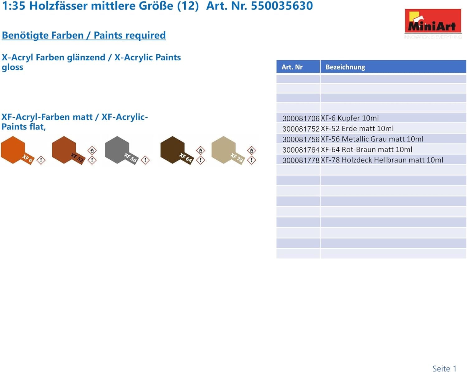 Miniart- Kit de Modelo de plástico, Color Gris (MA35630