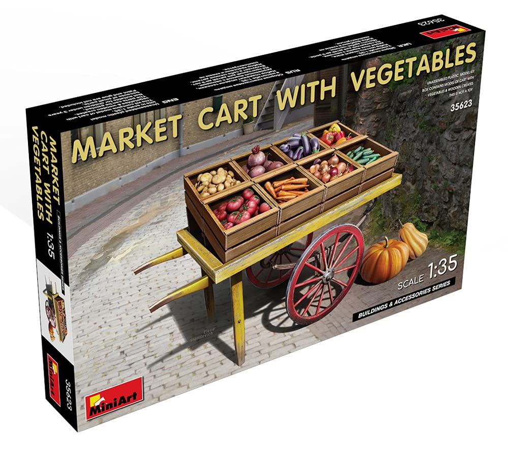 Miniart MIN35623 1:35-Market Cart with Vegetables, Various