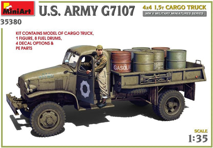 MiniArt MIN35380 1:35-U.S. Army G7107 4X4 1,5t Cargo Truck, Unpainted