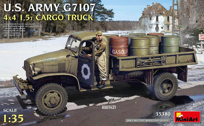 MiniArt MIN35380 1:35-U.S. Army G7107 4X4 1,5t Cargo Truck, Unpainted
