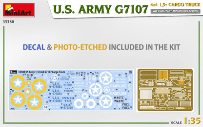 MiniArt MIN35380 1:35-U.S. Army G7107 4X4 1,5t Cargo Truck, Unpainted