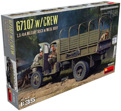 MiniArt MIN35383 1:35-G7107 w/Crew 4x4 Cargo Truck w/Metal Body, Molded Color
