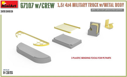 MiniArt MIN35383 1:35-G7107 w/Crew 4x4 Cargo Truck w/Metal Body, Molded Color