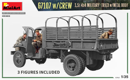 MiniArt MIN35383 1:35-G7107 w/Crew 4x4 Cargo Truck w/Metal Body, Molded Color