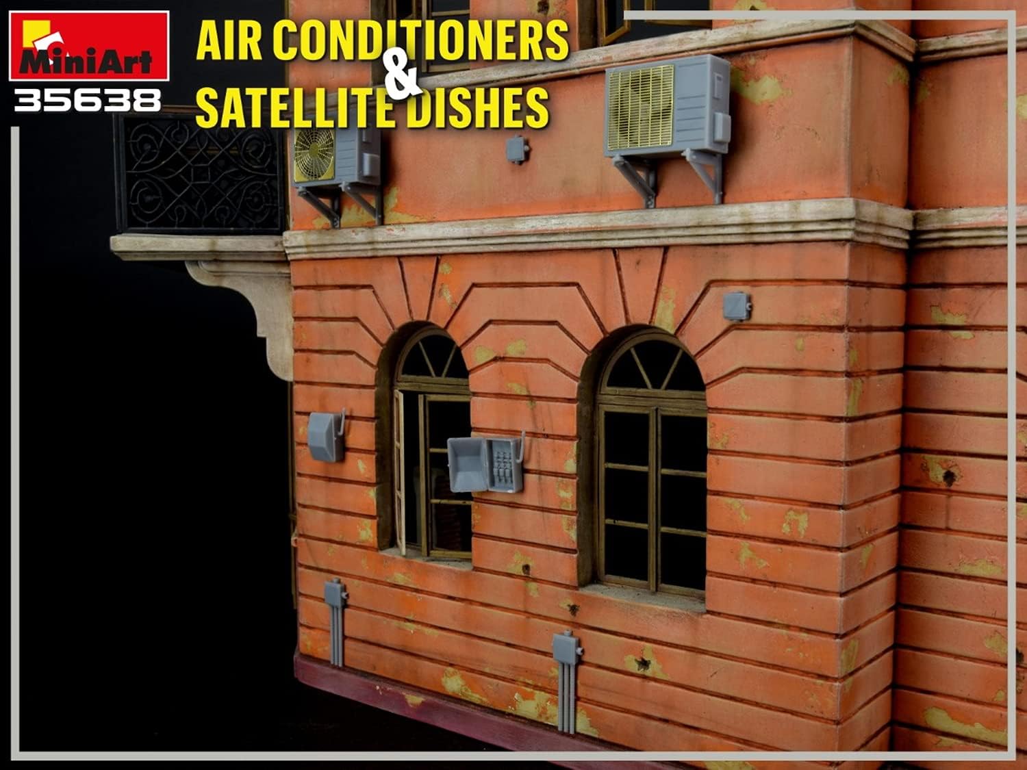 MiniArt MIN35638 1:35-Air Conditioners & Satellite Dish, Unpainted