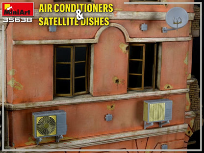 MiniArt MIN35638 1:35-Air Conditioners & Satellite Dish, Unpainted